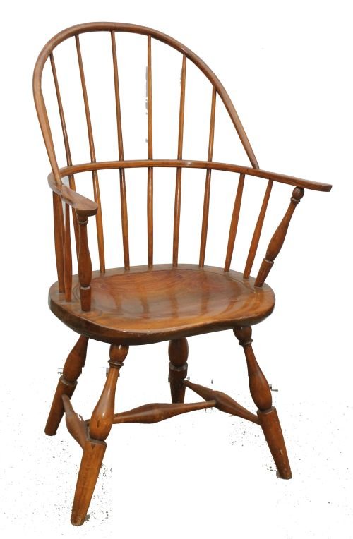 ca 1790 CT Windsor sack back armchair w good full : ca 1790 CT Windsor sack back armchair w good full seat height - 16 3/4" seat height