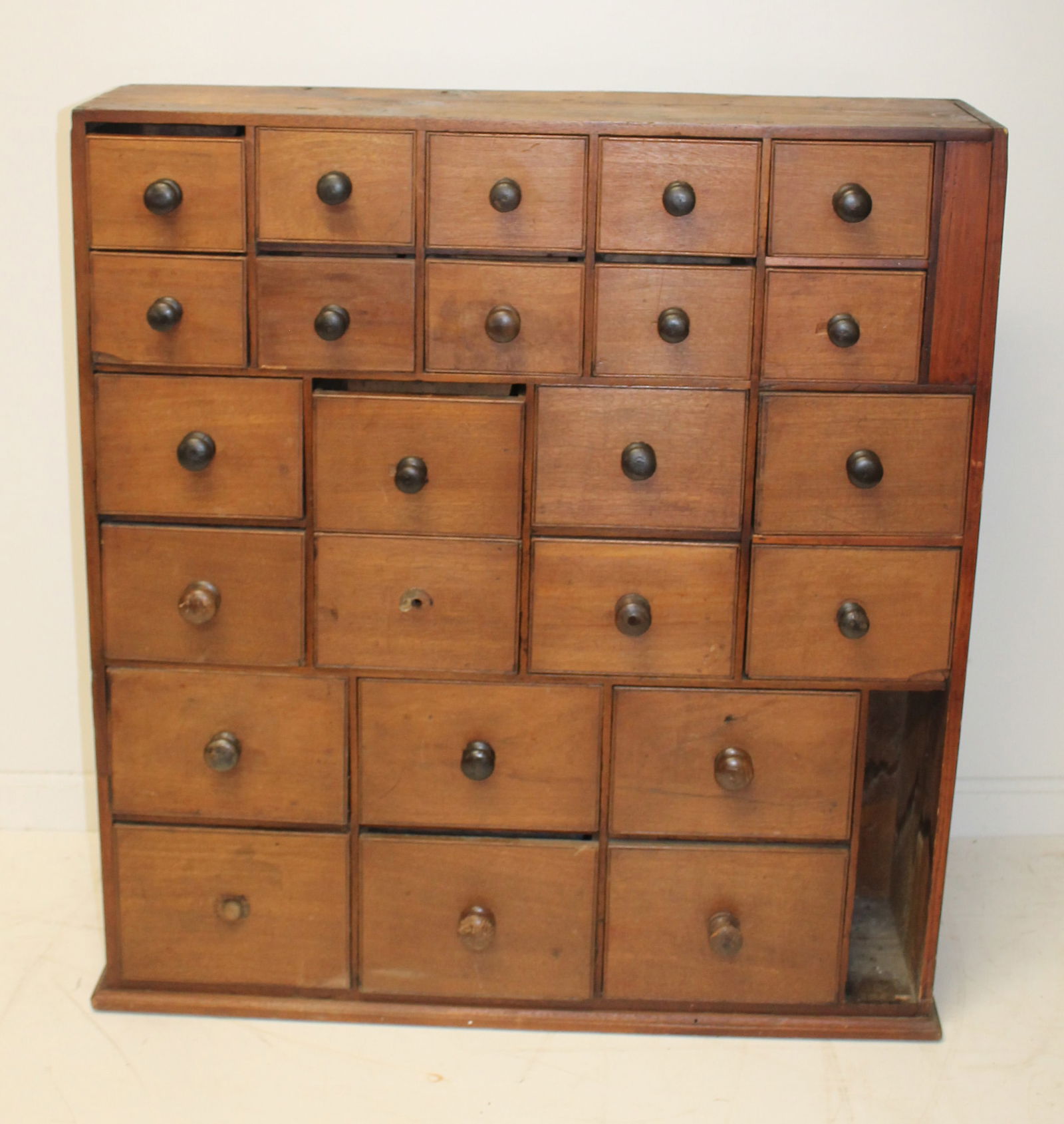 19thC apothecary chest w 24 drawers - 36" tall x 33" wide x 9" deep (1 of 9)
