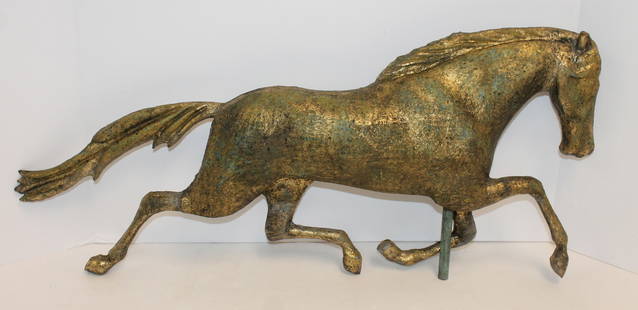 Copper running horse weathervane - 28" long x 12 1/2" tall: Copper running horse weathervane - 28" long x 12 1/2" tall