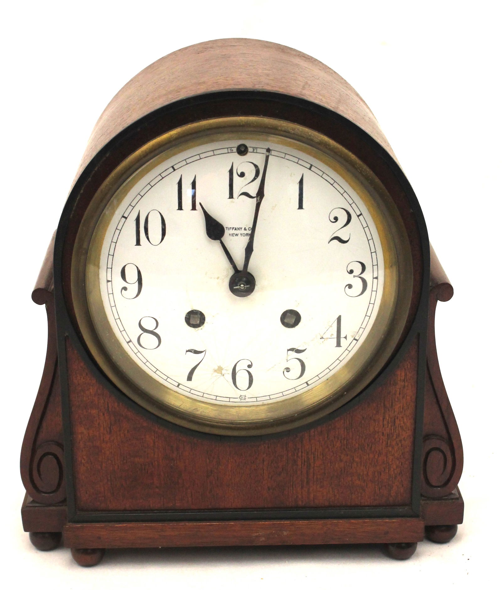 Tiffany & Co mantle clock w Herschede Cincinnati movement - as found - 9 1/2" tall x 9" wide x 5 (1 of 4)