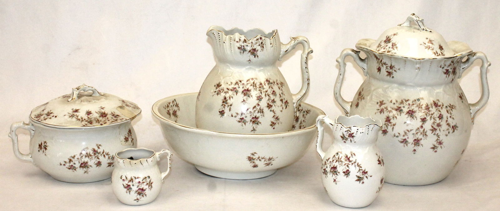 Johnson Brothers English porcelain wash set w 6+ pieces - tallest piece is 11 1/2" tall (1 of 8)