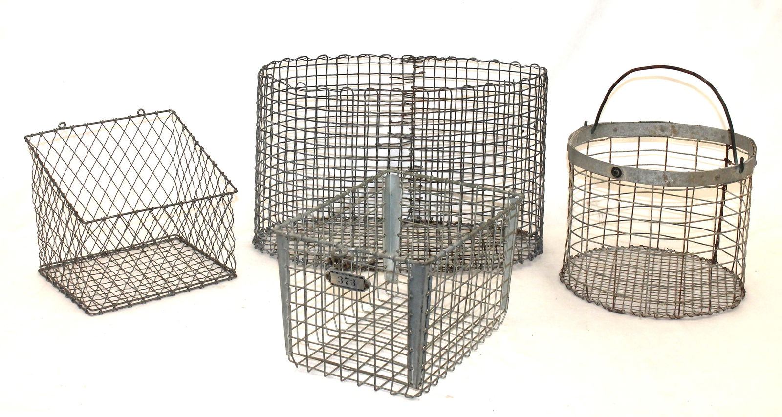 Large wire lot of baskets & buckets, warming rack, hanging wall basket, etc (1 of 5)