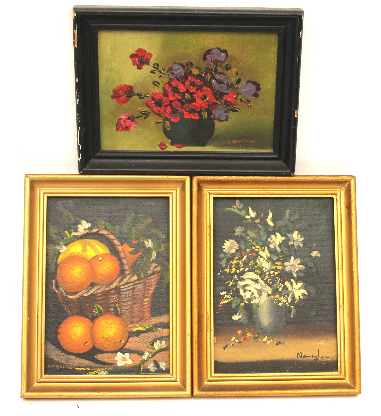 Lot of 3 small o/bd still lifes - 8 1/4"x6 1/4" (1 of 6)
