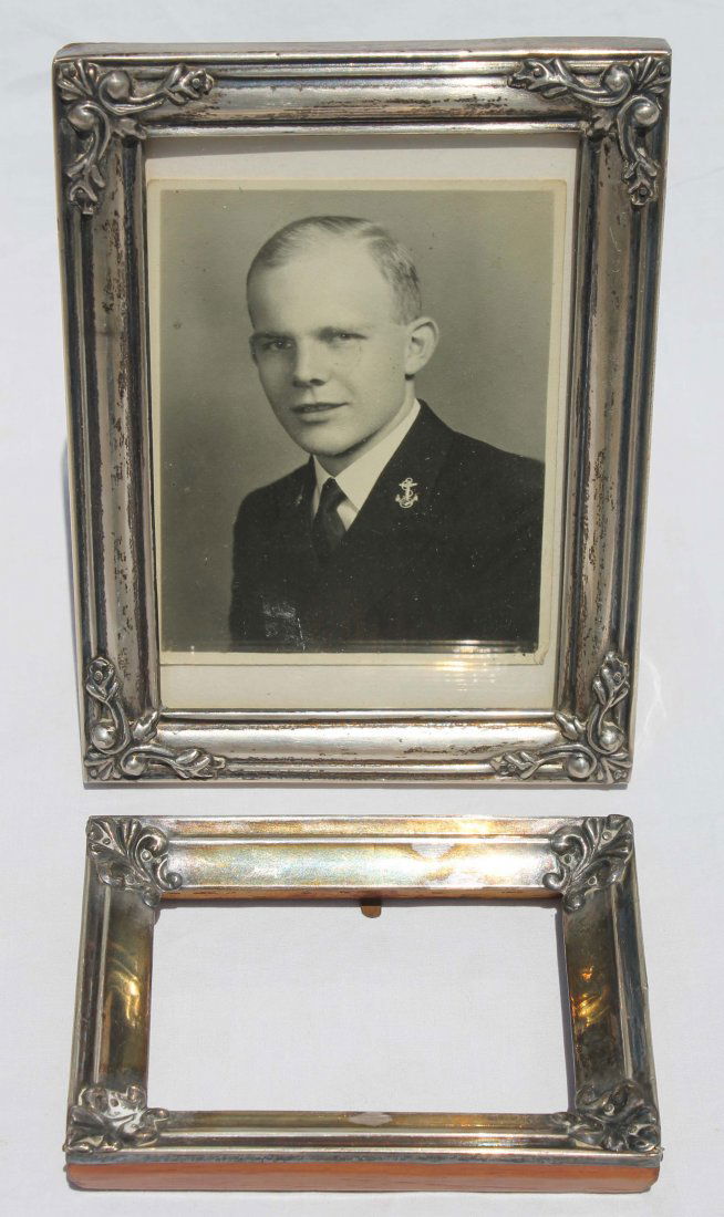 lot of 2 sterling silver picture frames - overall: lot of 2 sterling silver picture frames - overall size 6"x4 1/2" & 4 1/4" x 3 1/4"