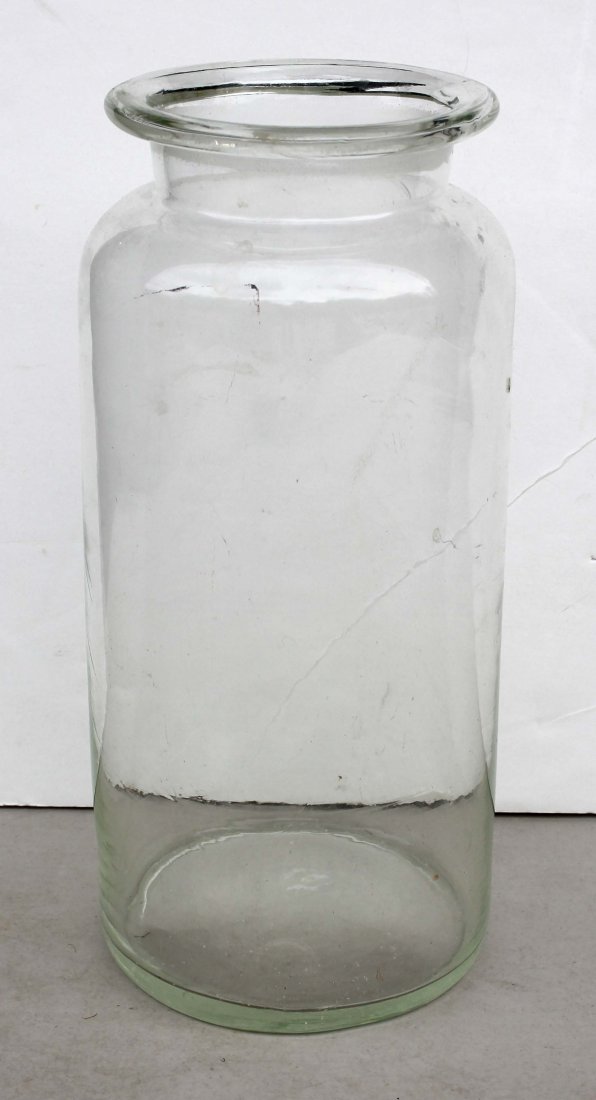 ca 1870's blown glass jar - 11" tall: ca 1870's blown glass jar - 11" tall