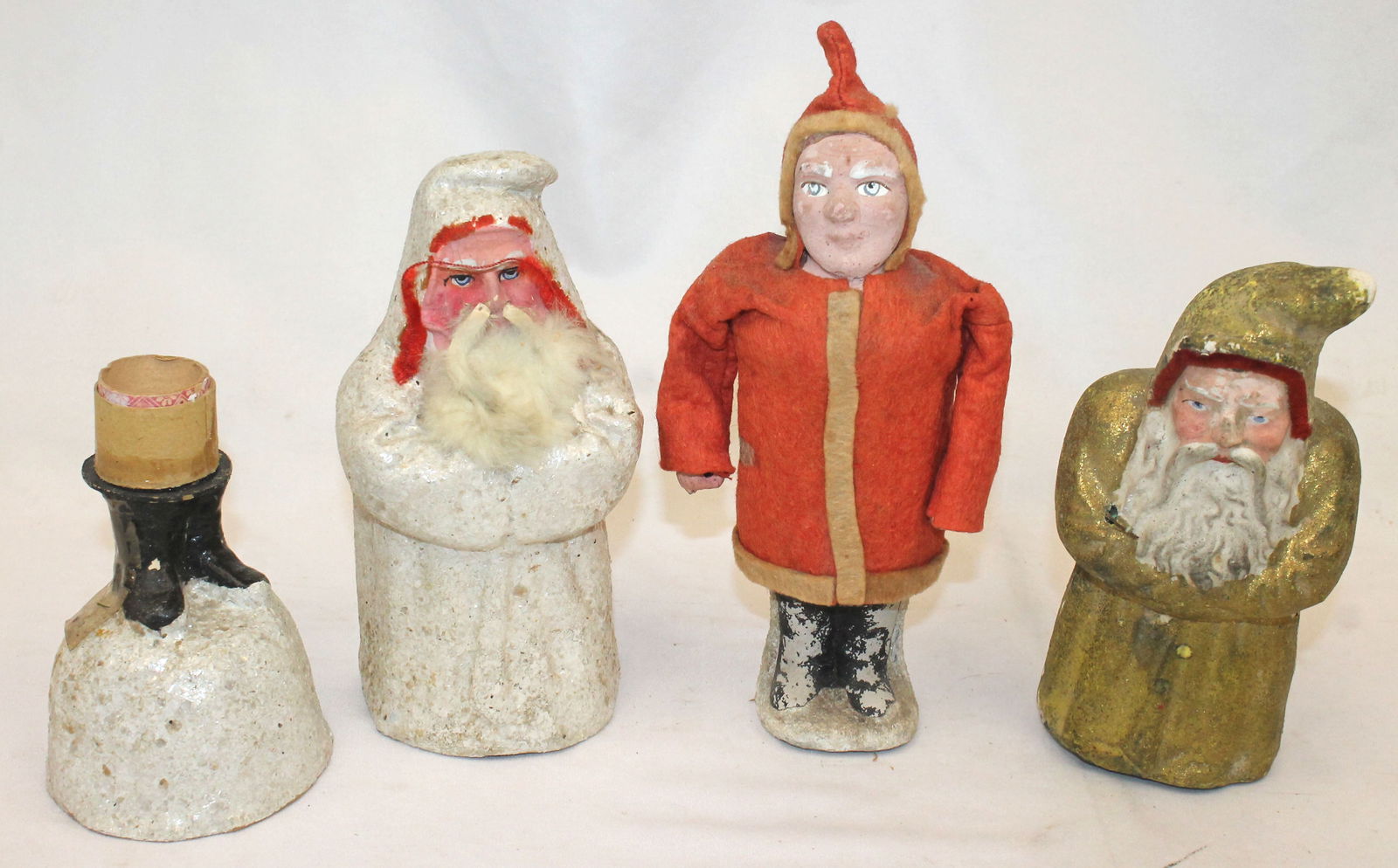 Lot of Santa candy container parts - 1 base & 3 tops - as found (1 of 12)