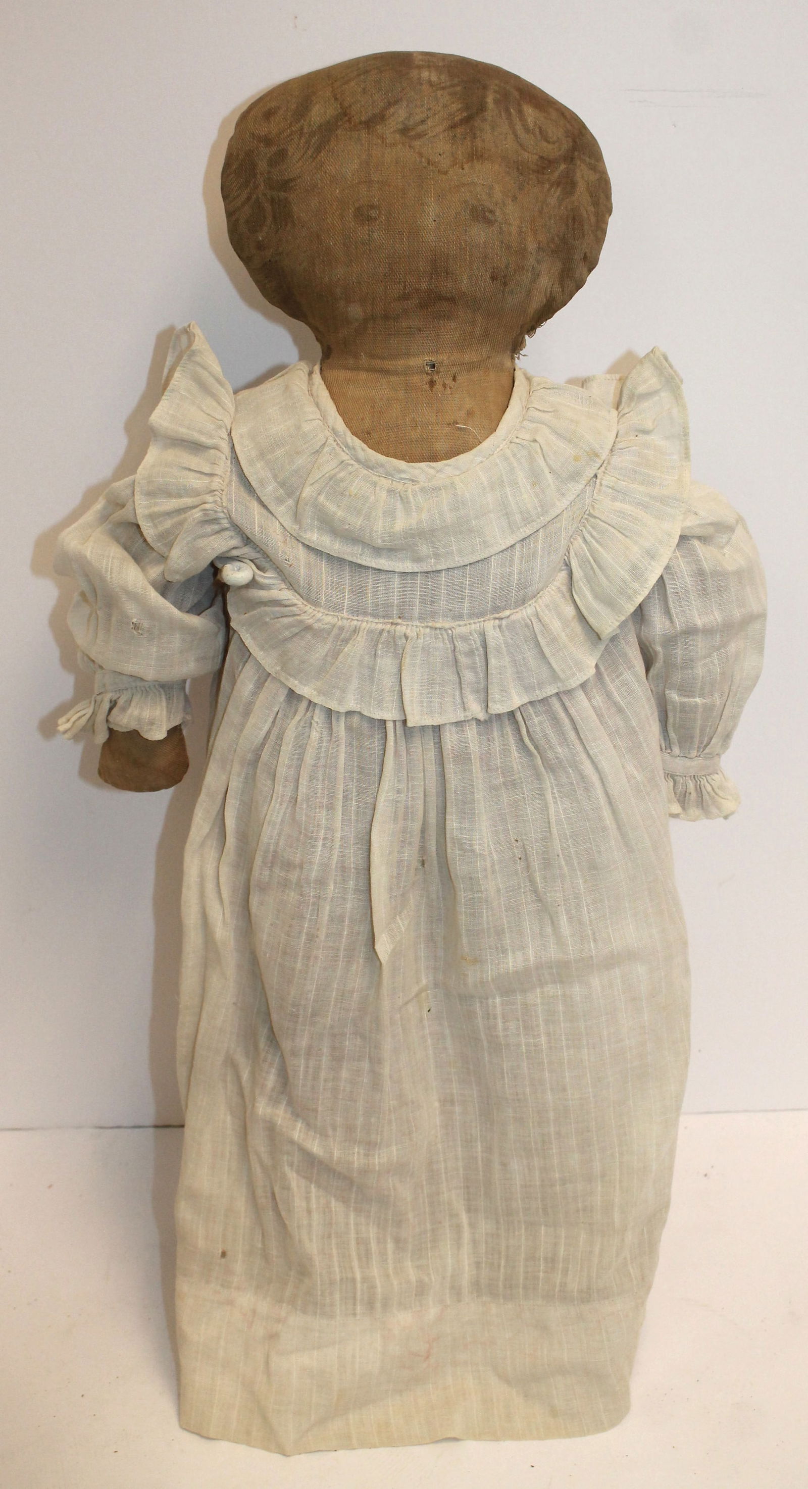 Large antique cloth/rag doll w painted face - 22" tall (1 of 8)