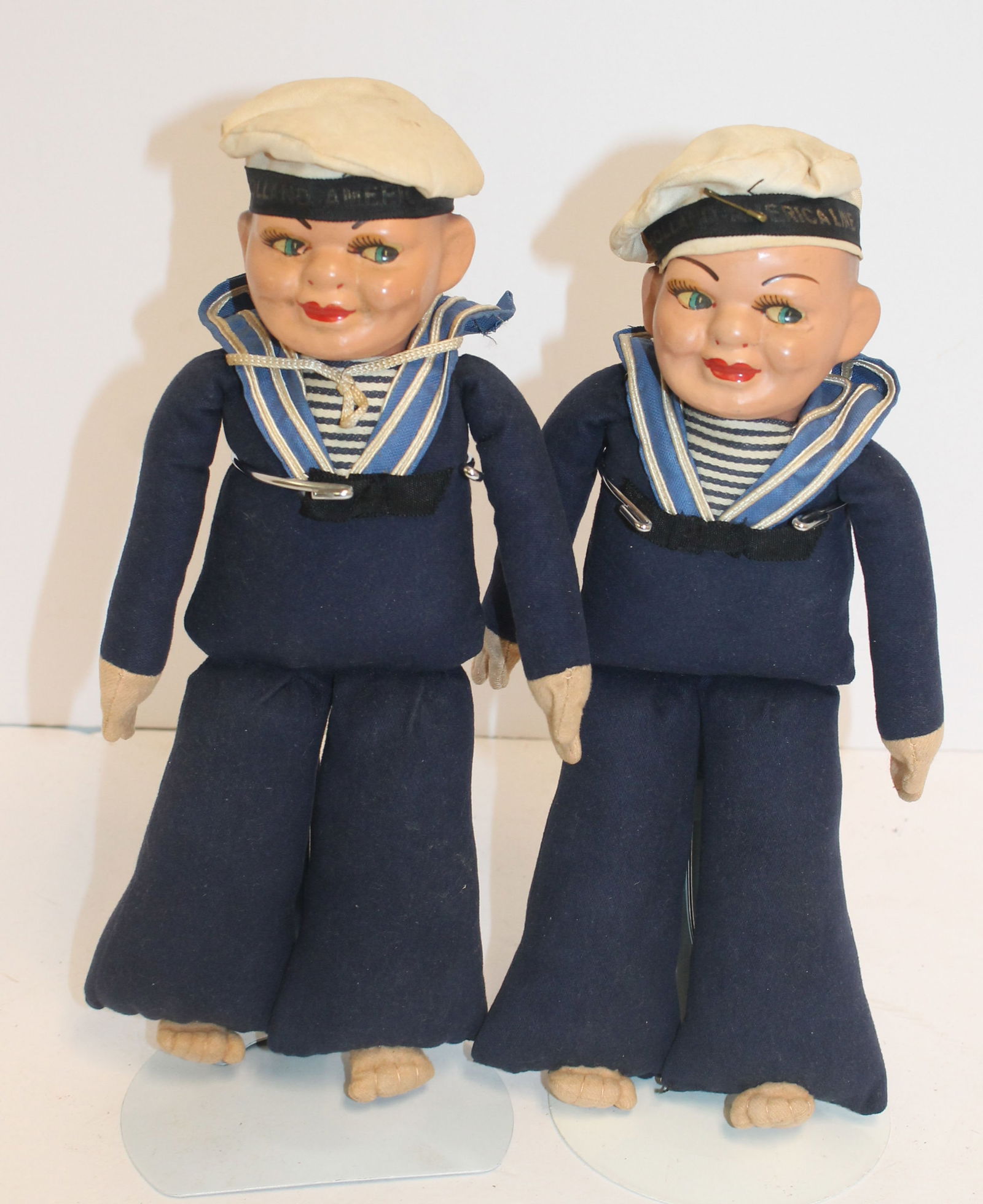 Pair of vintage Nora Wellings Holland America Line Sailor Cruise Line Ship Souvenir Dolls - 11 1/2" (1 of 9)