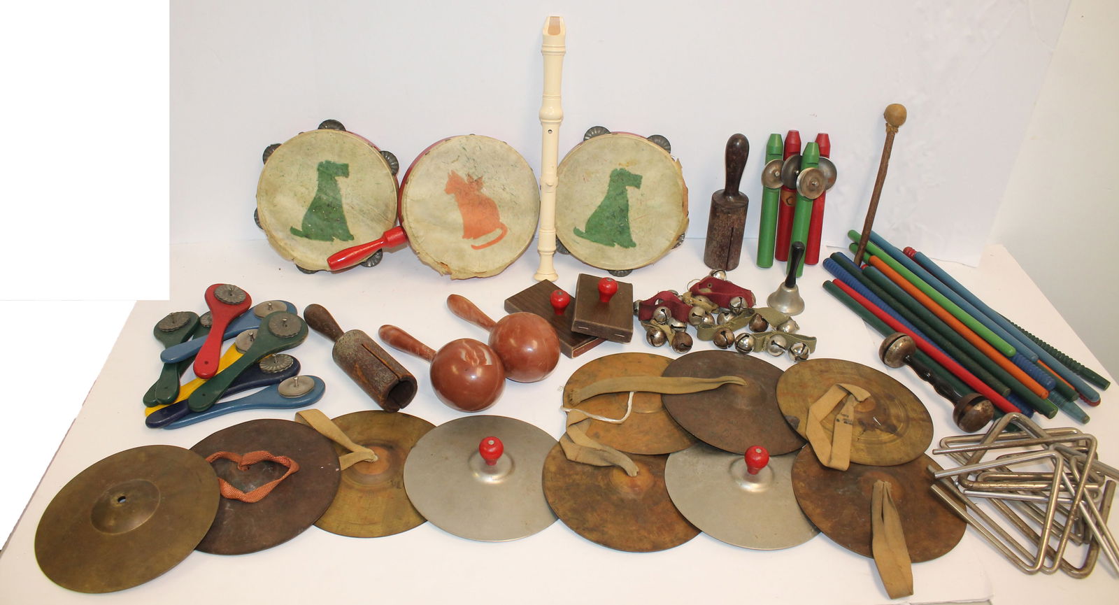 Large children's musical lot incl tambourines, cymbals, triangles, etc: Large children's musical lot incl tambourines, cymbals, triangles, etc