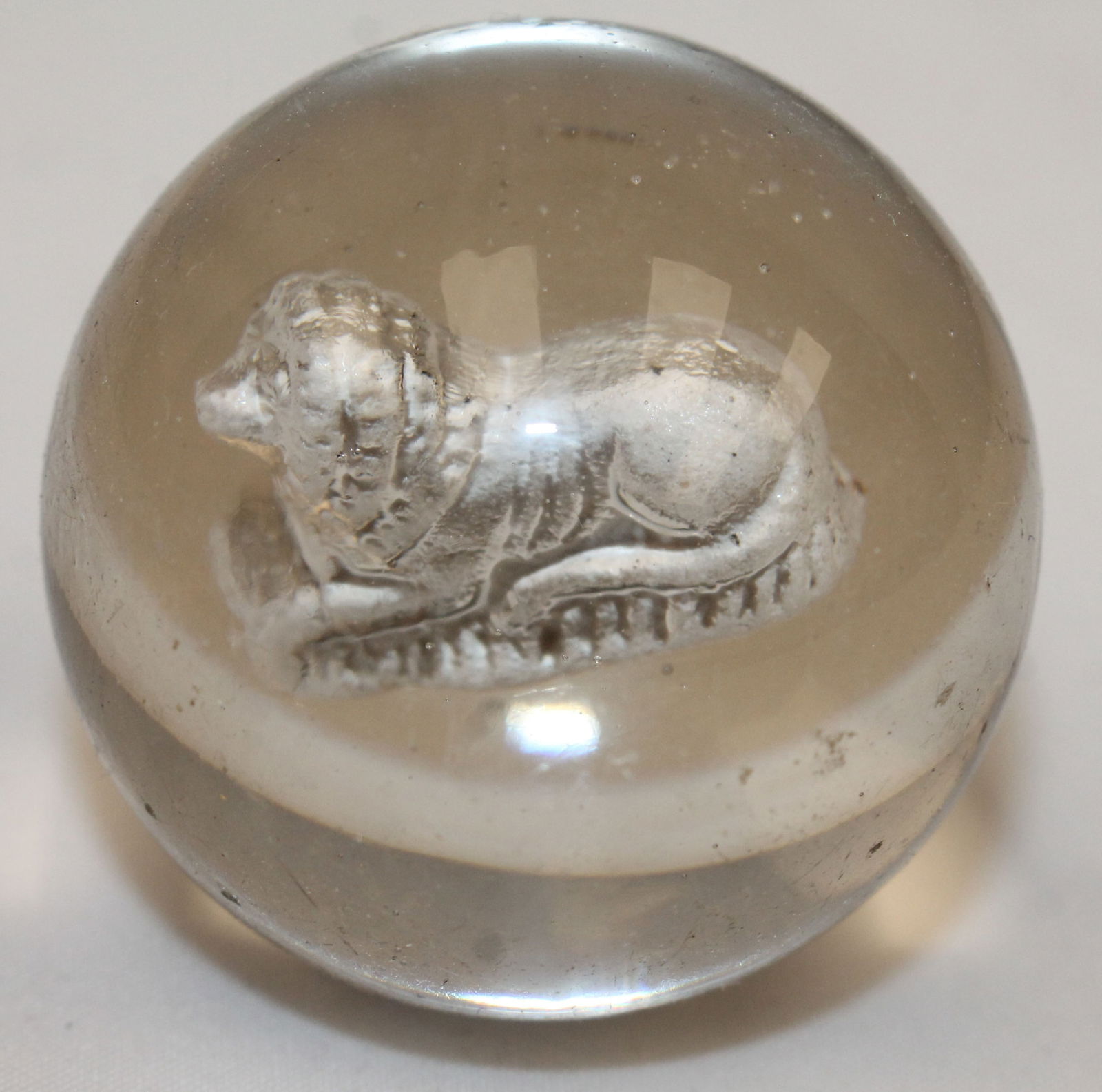 Vintage marble - lion sulfide - 1 1/2" (1 of 5)