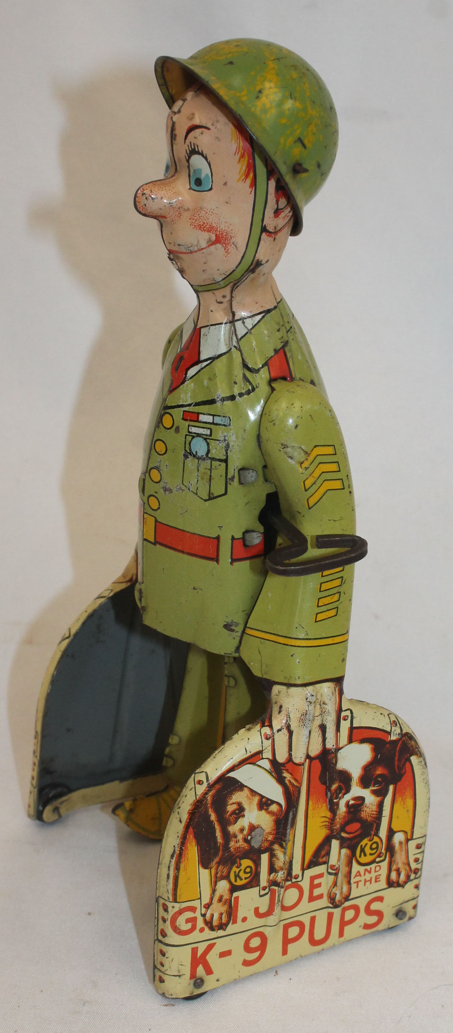 Unique Art GI Joe & K9 pup tin wind up toy - 9" tall (1 of 4)