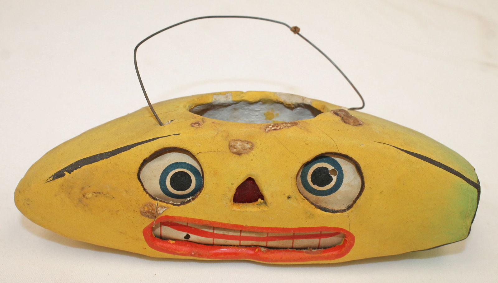 Vintage composition banana form jack-o-lantern candy container - 6" (1 of 5)