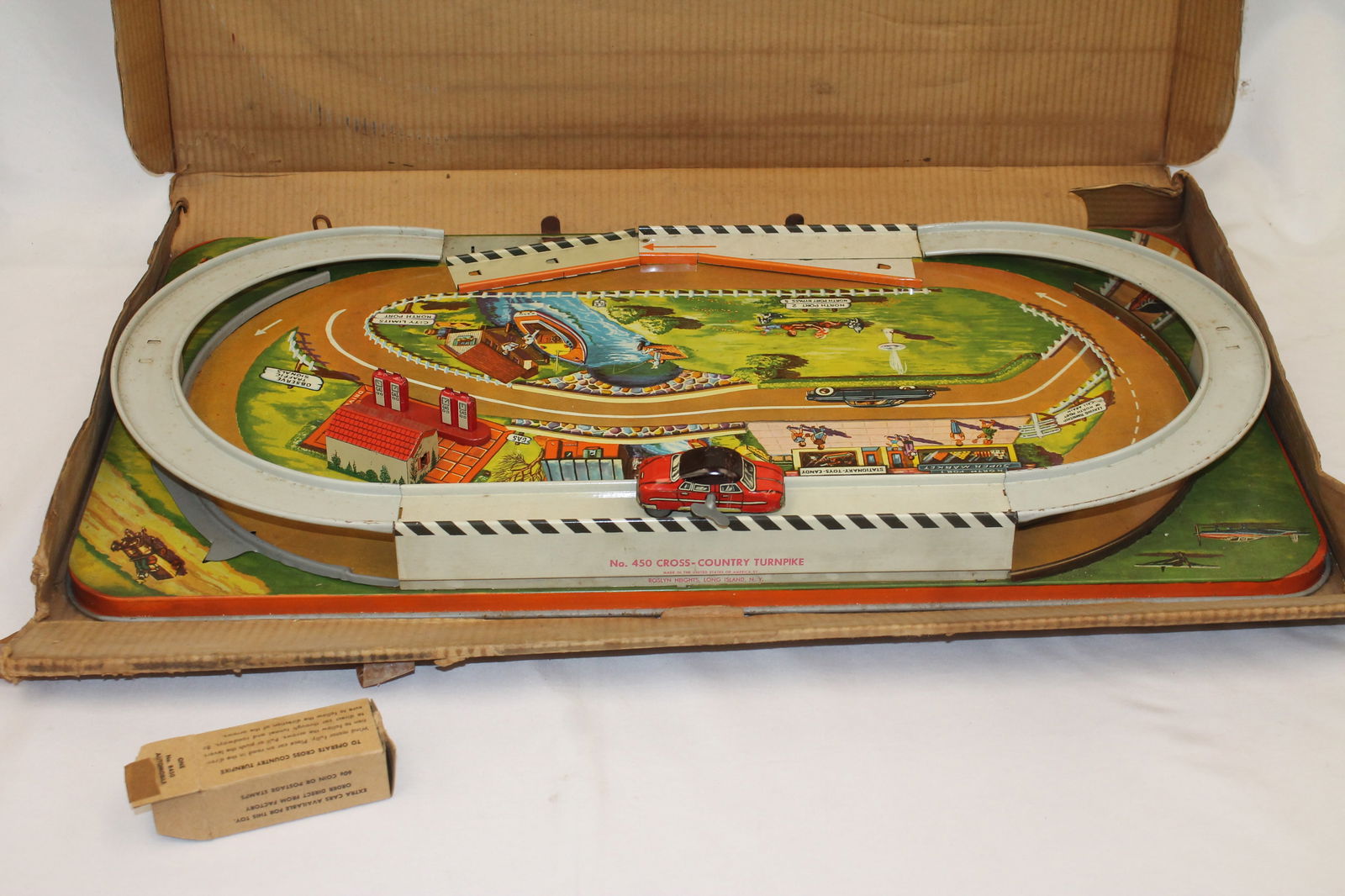 Ranger Steel Products "Cross Country Turnpike" in orig box w orig wind up car (1 of 5)
