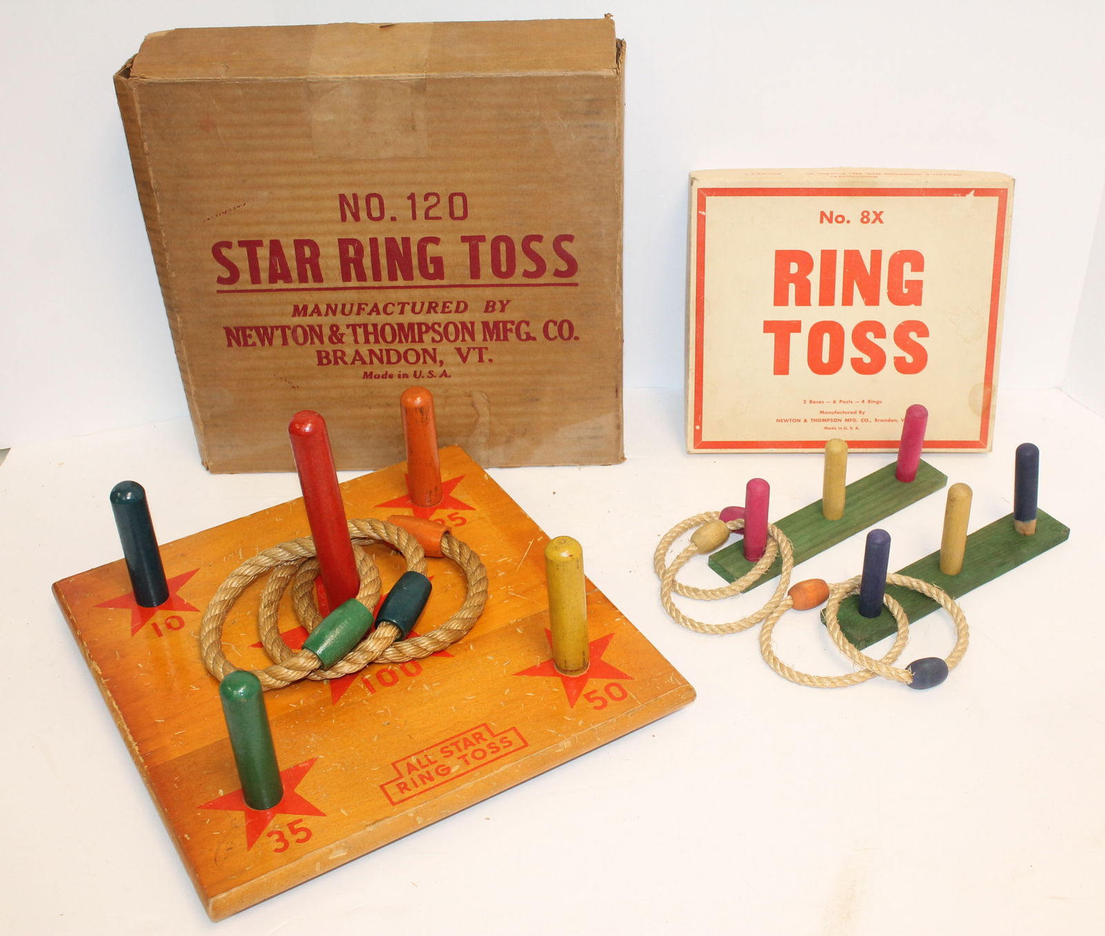 Lot of 2 antique orig boxed Ring Toss games (1 of 6)