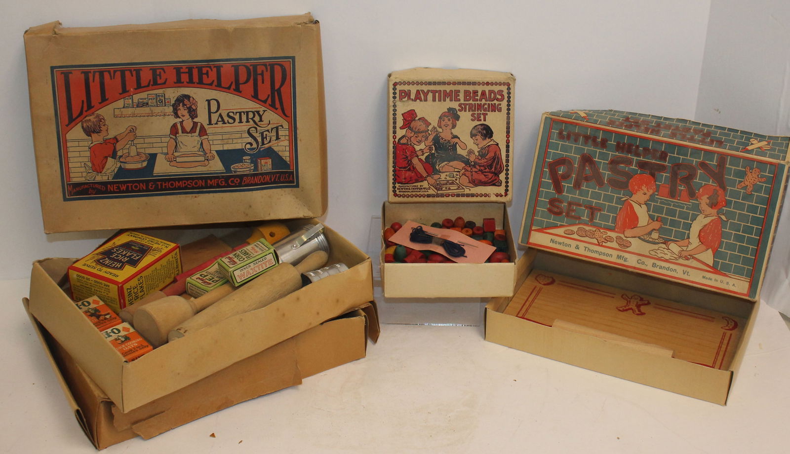 Lot of 4 orig boxed toys incl 3 Little Helper Pastry Sets & a "Playtime Beads Stringing Set" (1 of 10)