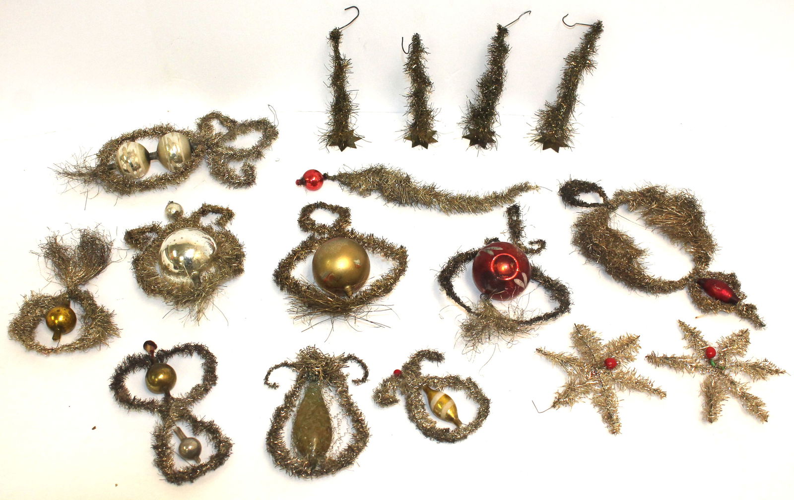 Lot of early wire & glass ornaments (1 of 9)