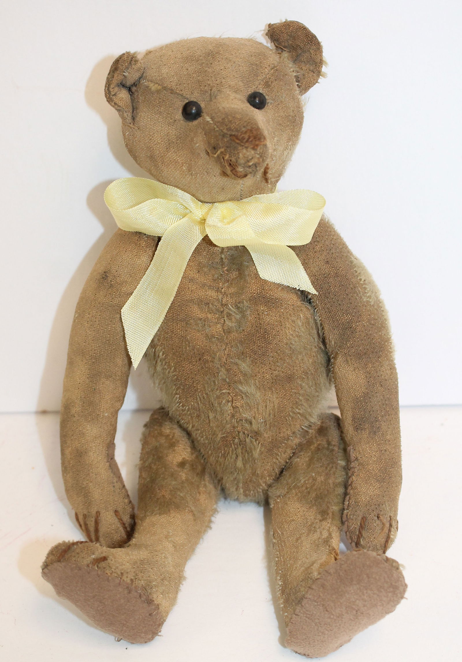 Early mohair stuffed jointed teddy bear - 10" tall (1 of 5)