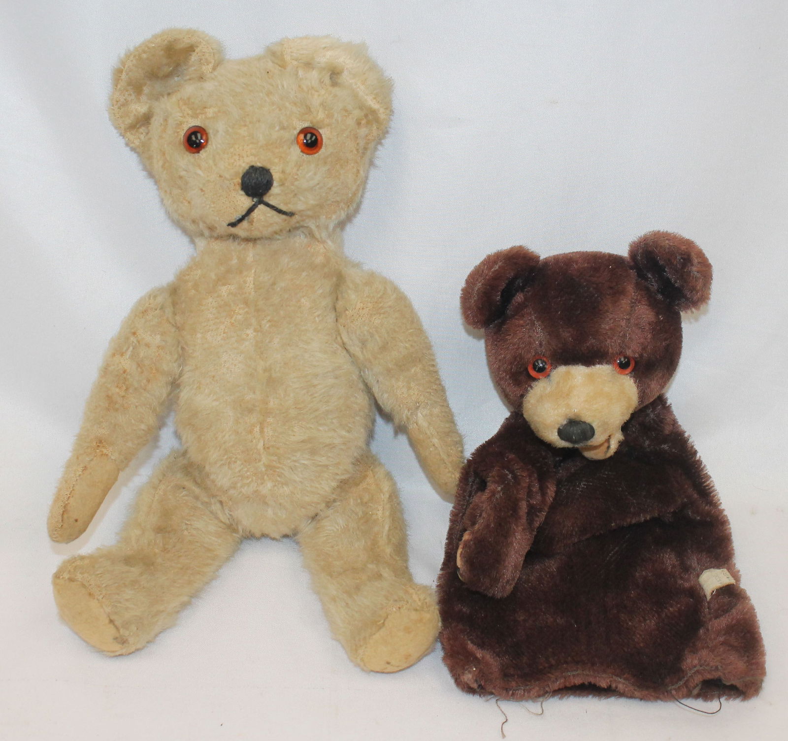 Lot of 2 bears incl puppet & mohair jointed teddy bear (1 of 6)