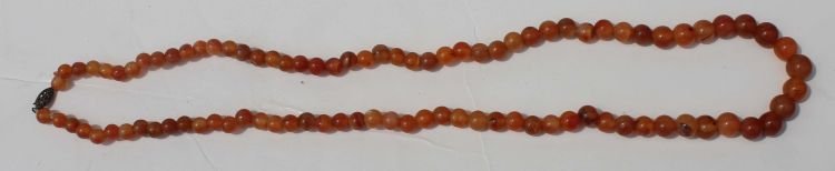 Chinese carnelian necklace - 27" long: Chinese carnelian necklace - 27" long