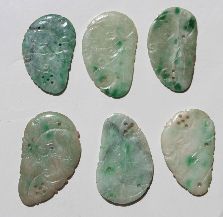 lot of 6 pcs of Chinese white jade discs for jewel: lot of 6 pcs of Chinese white jade discs for jewelry making - 1" x 3/4"