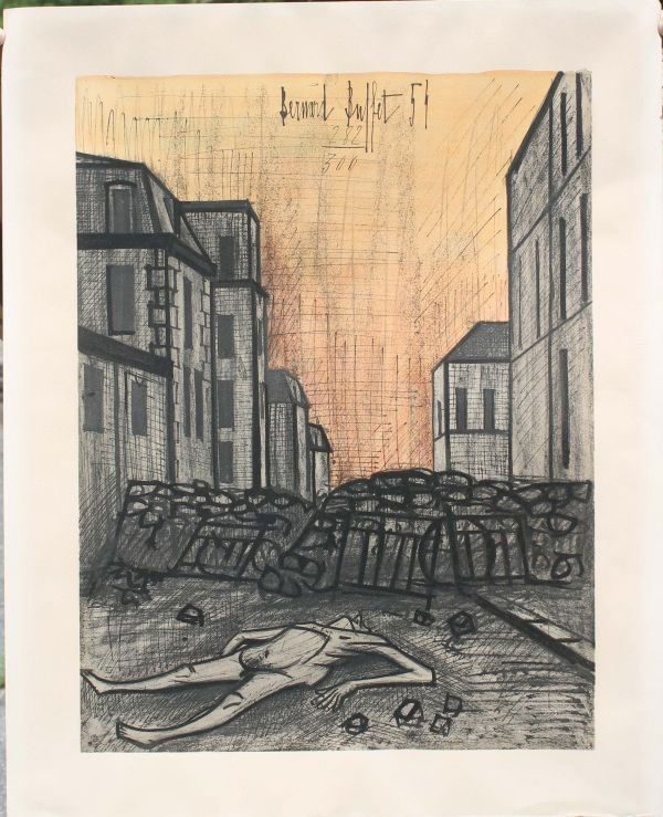 Bernard Buffet #282/300 dated '54 litho - 27" x 21: Bernard Buffet #282/300 dated '54 litho - 27" x 21"