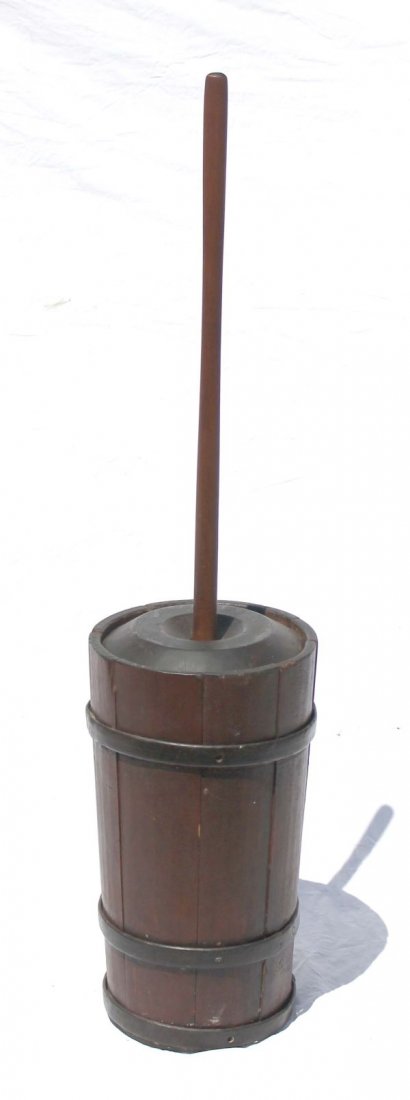 antique butter churn - 41" tall: antique butter churn - 41" tall