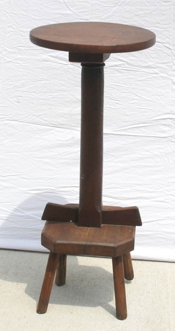 18thC primitive candlestand - 30 1/4" tall: 18thC primitive candlestand - 30 1/4" tall
