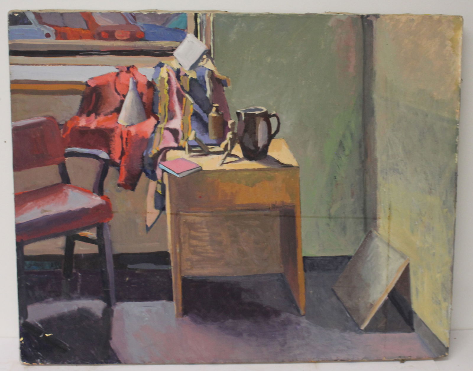 unsgnd Michael John William Green (1929-2022) Mid Century o/c interior scene - 24"x30" (1 of 7)