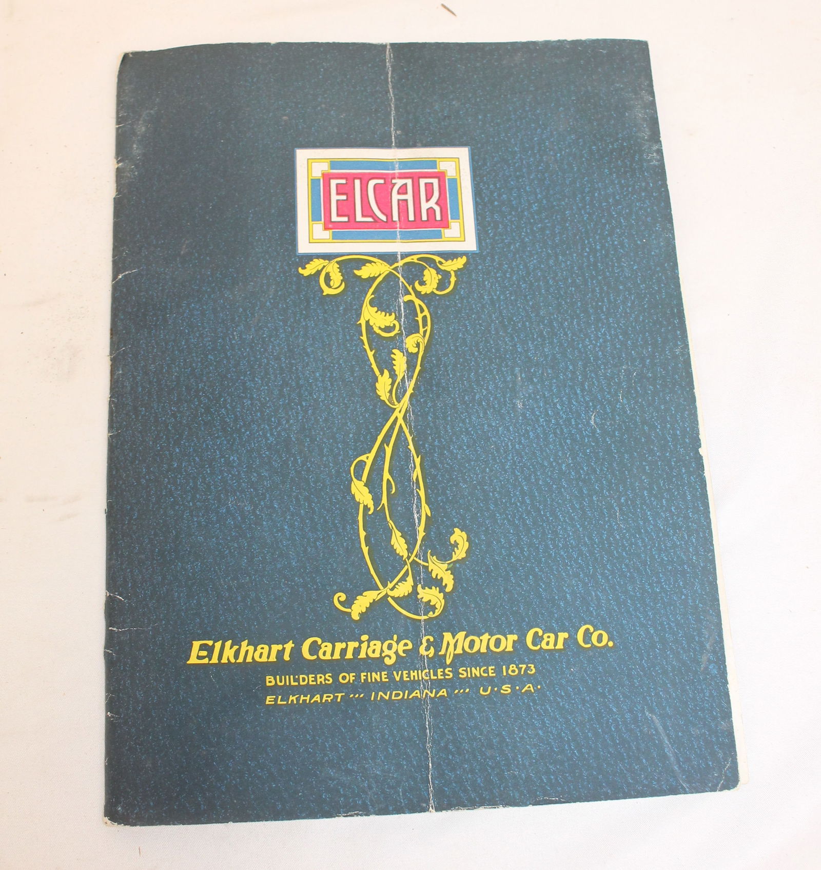 Elkhart Carriage & Motor Car Co program for "The Elcar" with orig receipt for a blue Elcar from 1922 (1 of 4)