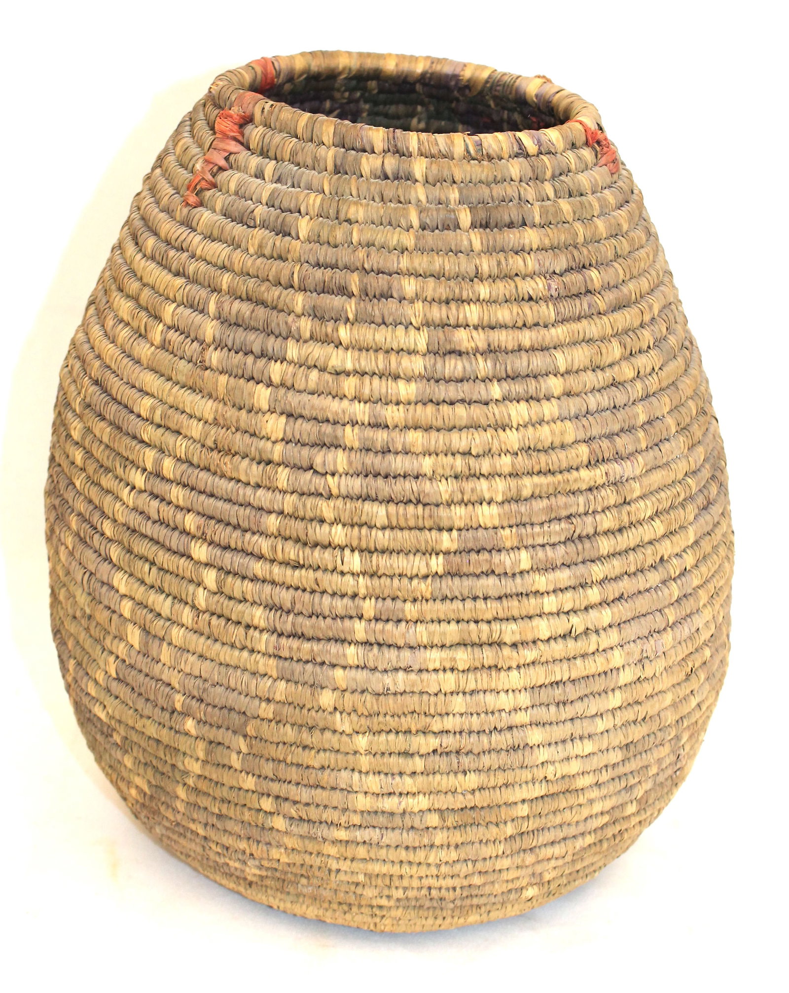 Tulare Native North American basket in rattlesnake pattern - 10 1/4" tall x approx 8" wide (1 of 4)