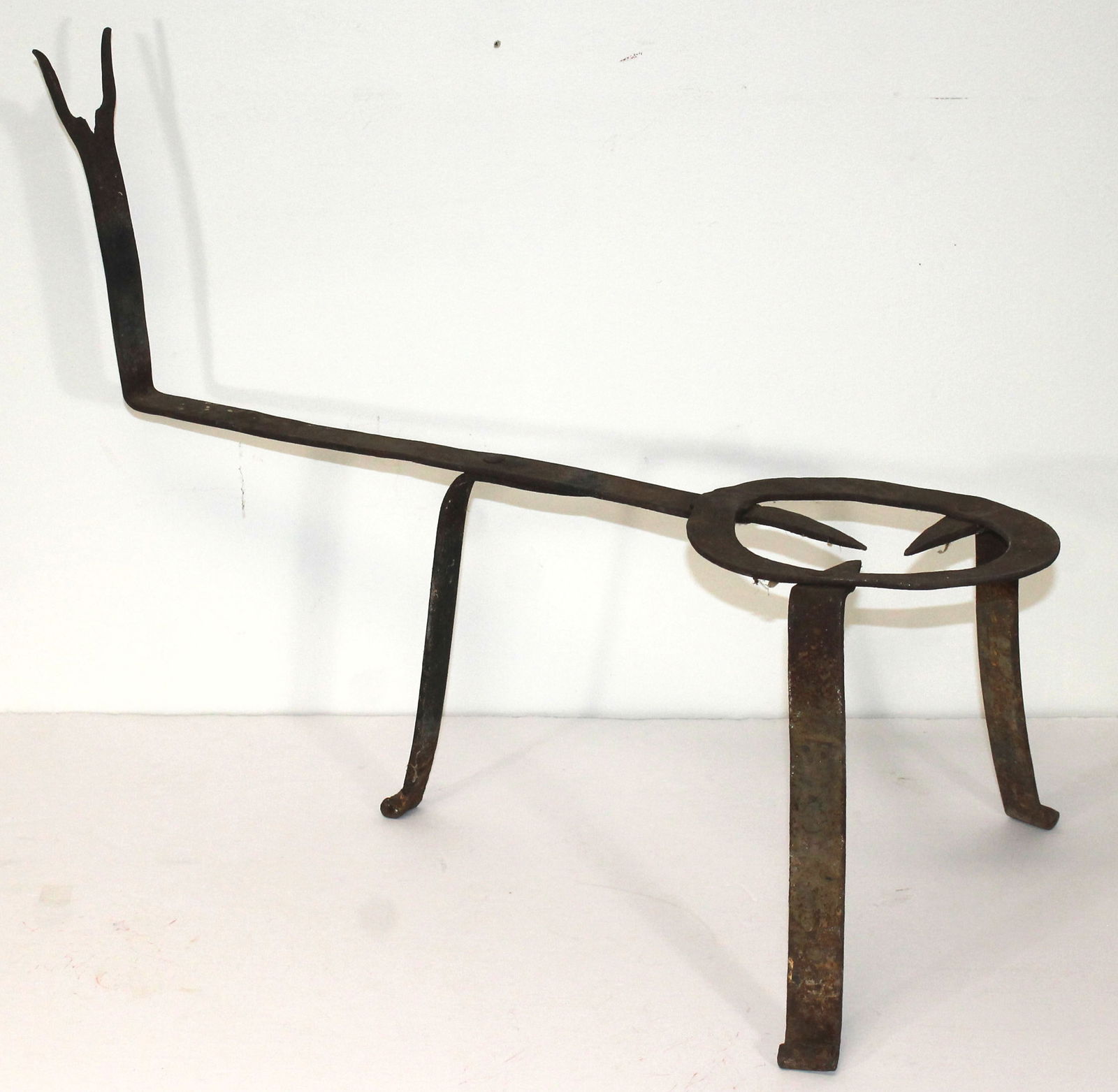 18thC iron hearth trivet together w a large iron ladle (1 of 11)