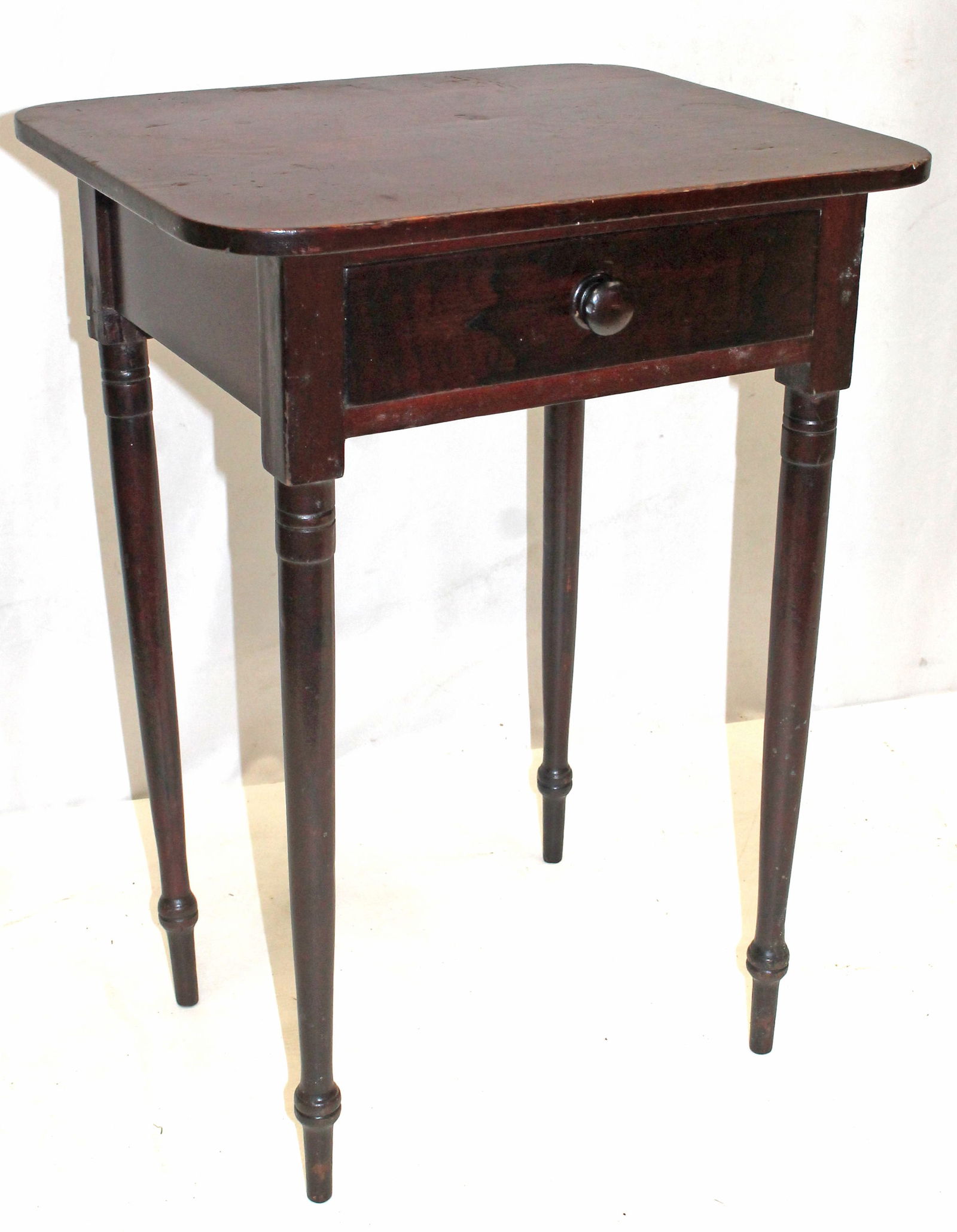 19thC Sheraton 1 drawer stand - 21" x18" top x 29" tall (1 of 6)