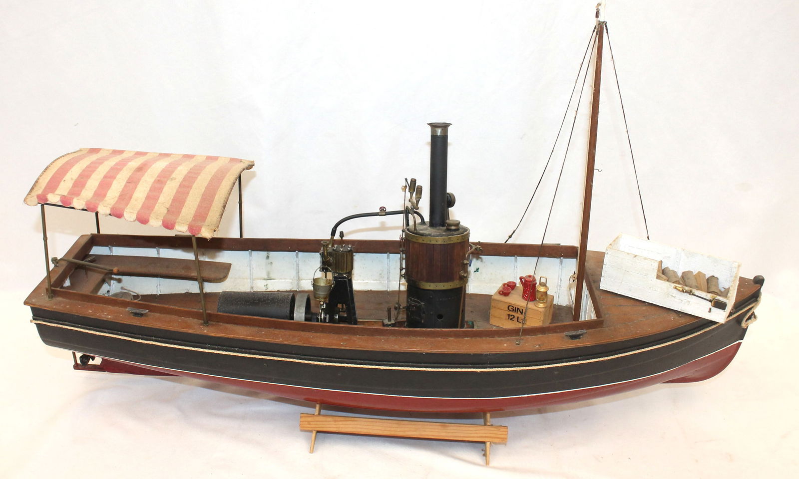 Antique wooden steam boat model - 28"x8" (1 of 7)