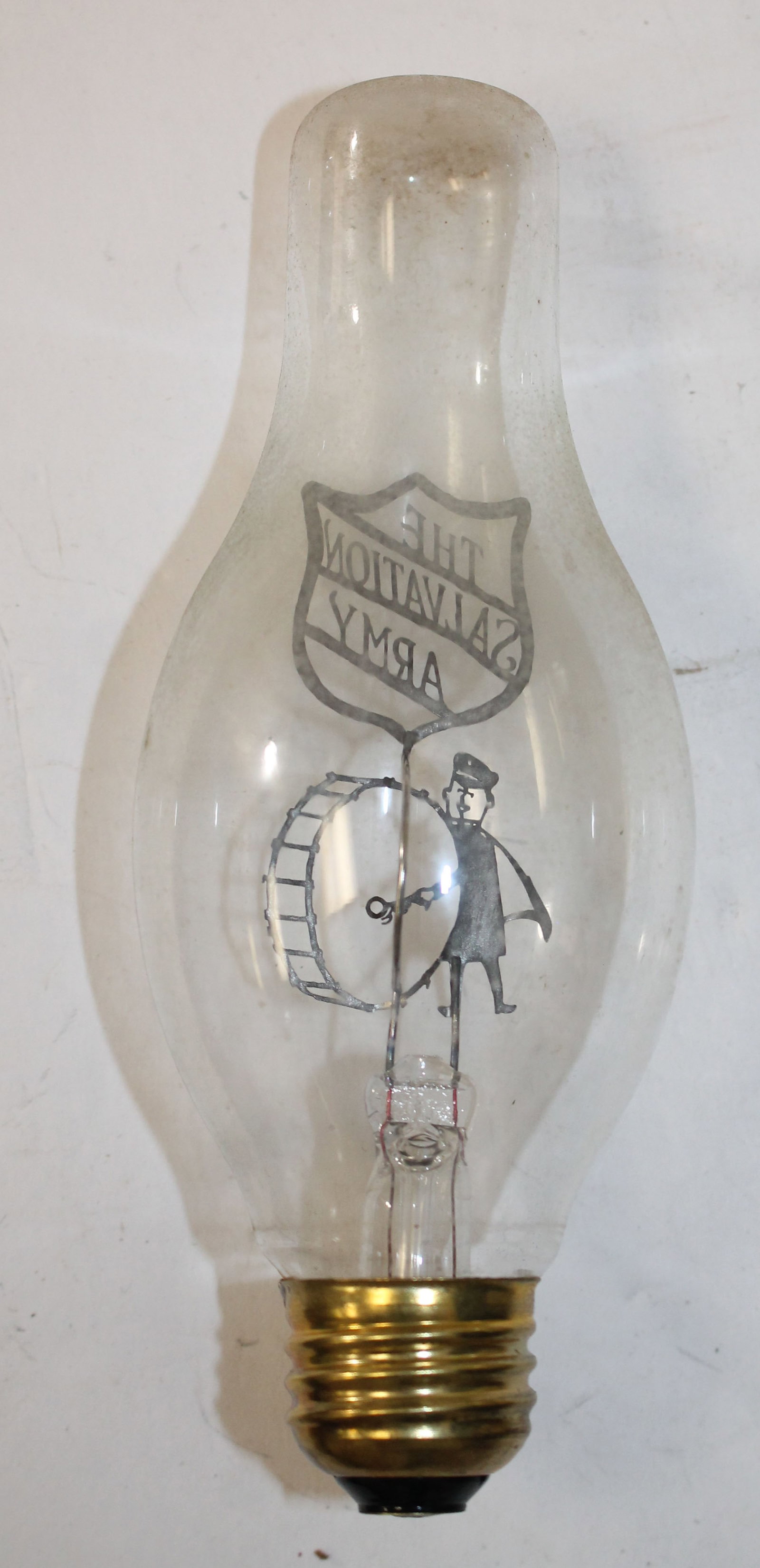 Salvation Army light bulb w glowing filament - 6" long: Salvation Army light bulb w glowing filament - 6" long