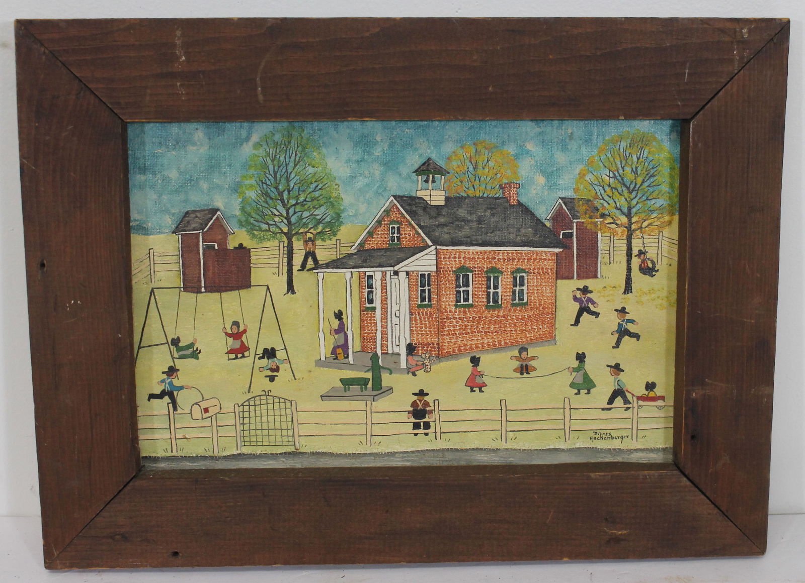 Delores Hackenberger o/bd of  "The Musser School" - 11 1/4"x15 1/2" framed size (1 of 9)