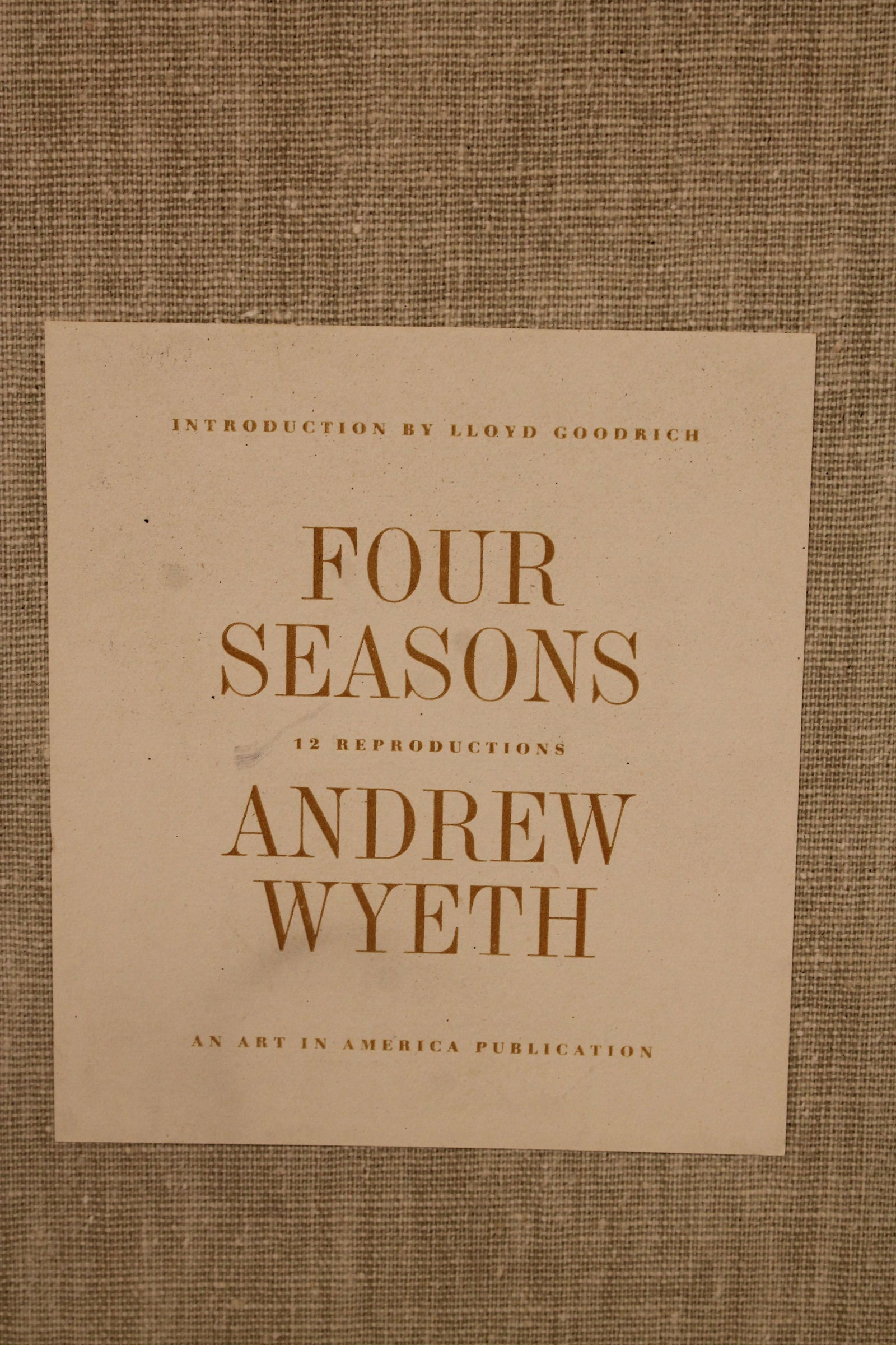 Andrew Wyeth book "Four Season - 12 Reproductions"  - 17 1/4"x13 3/4" (1 of 13)