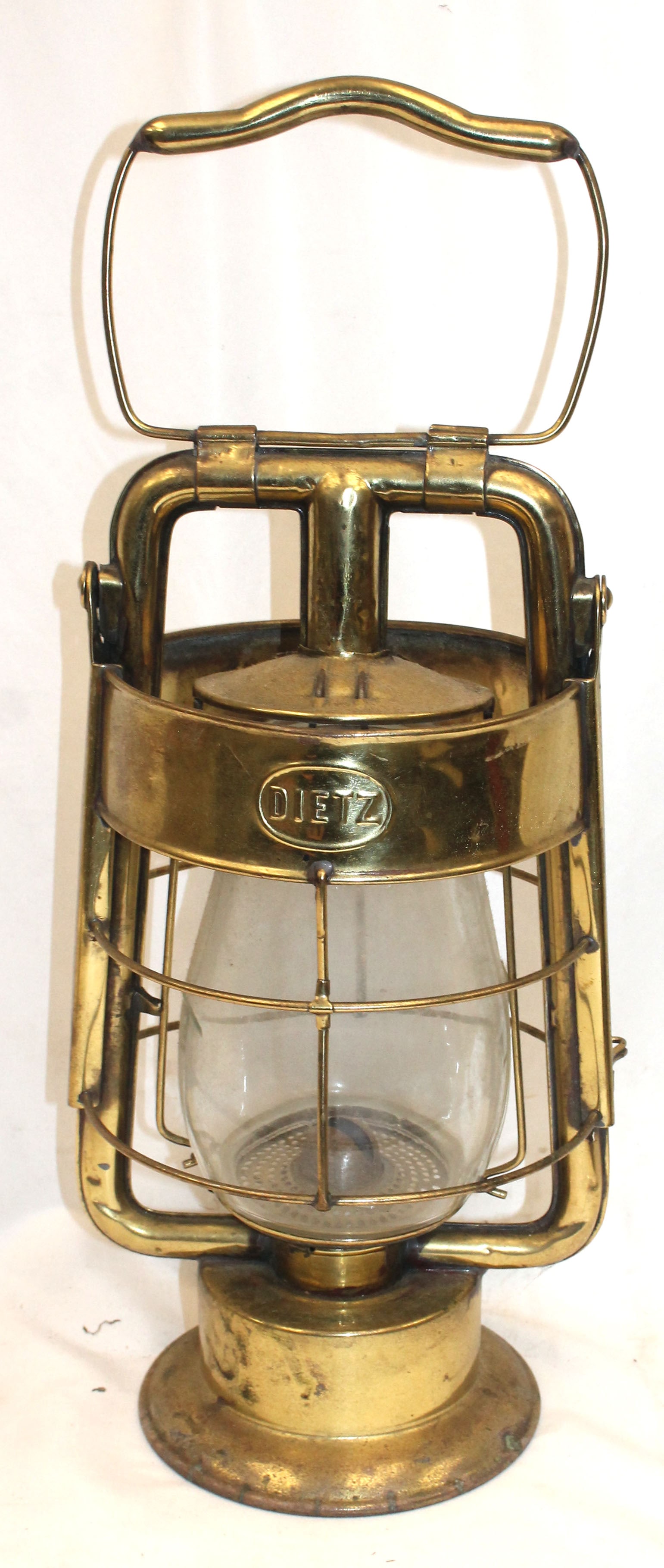 Antique Dietz brass fireman's lantern - 14" tall (1 of 4)