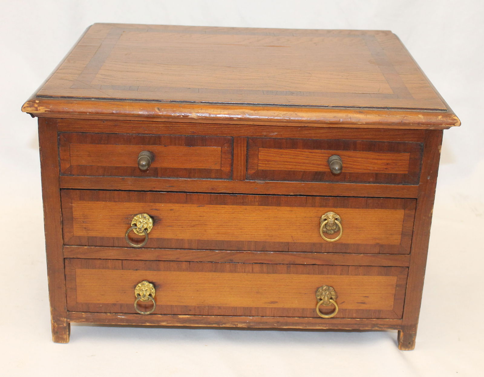 Antique lift top set of drawers w divided interior -  10" tall x 15 1/2" x 13" deep (1 of 4)