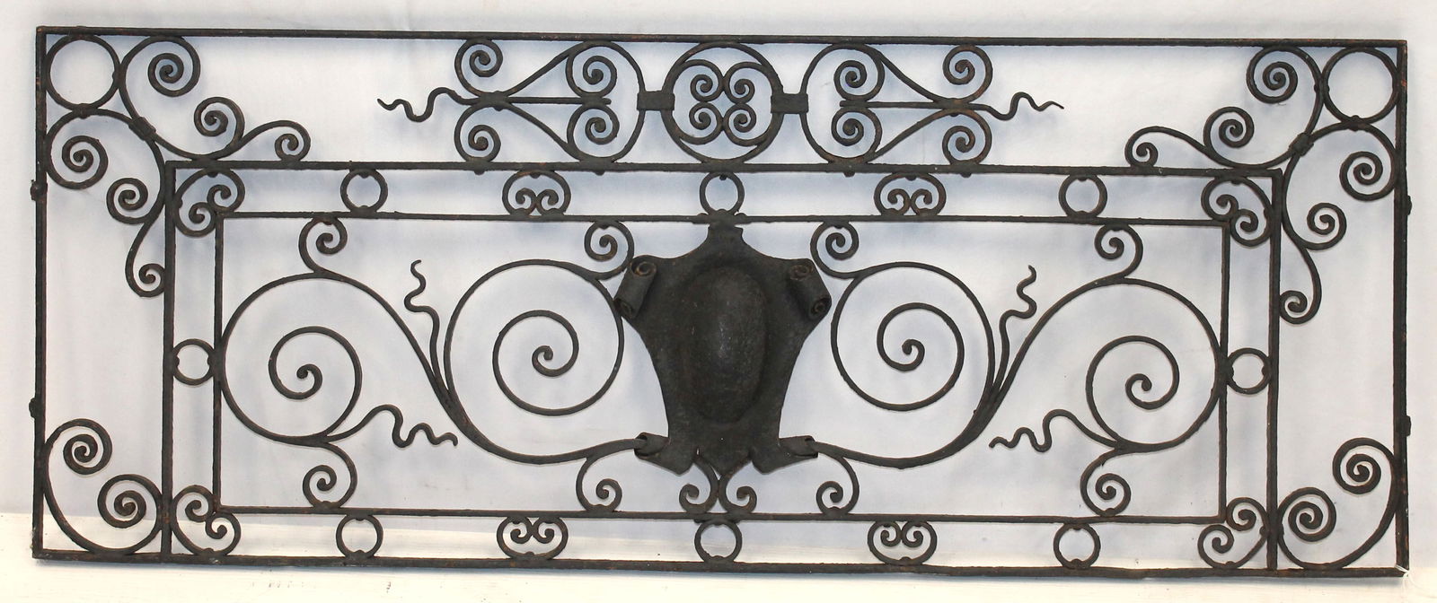 Victorian cast iron gate fragment in black paint - 41 1/2"x16" (1 of 6)