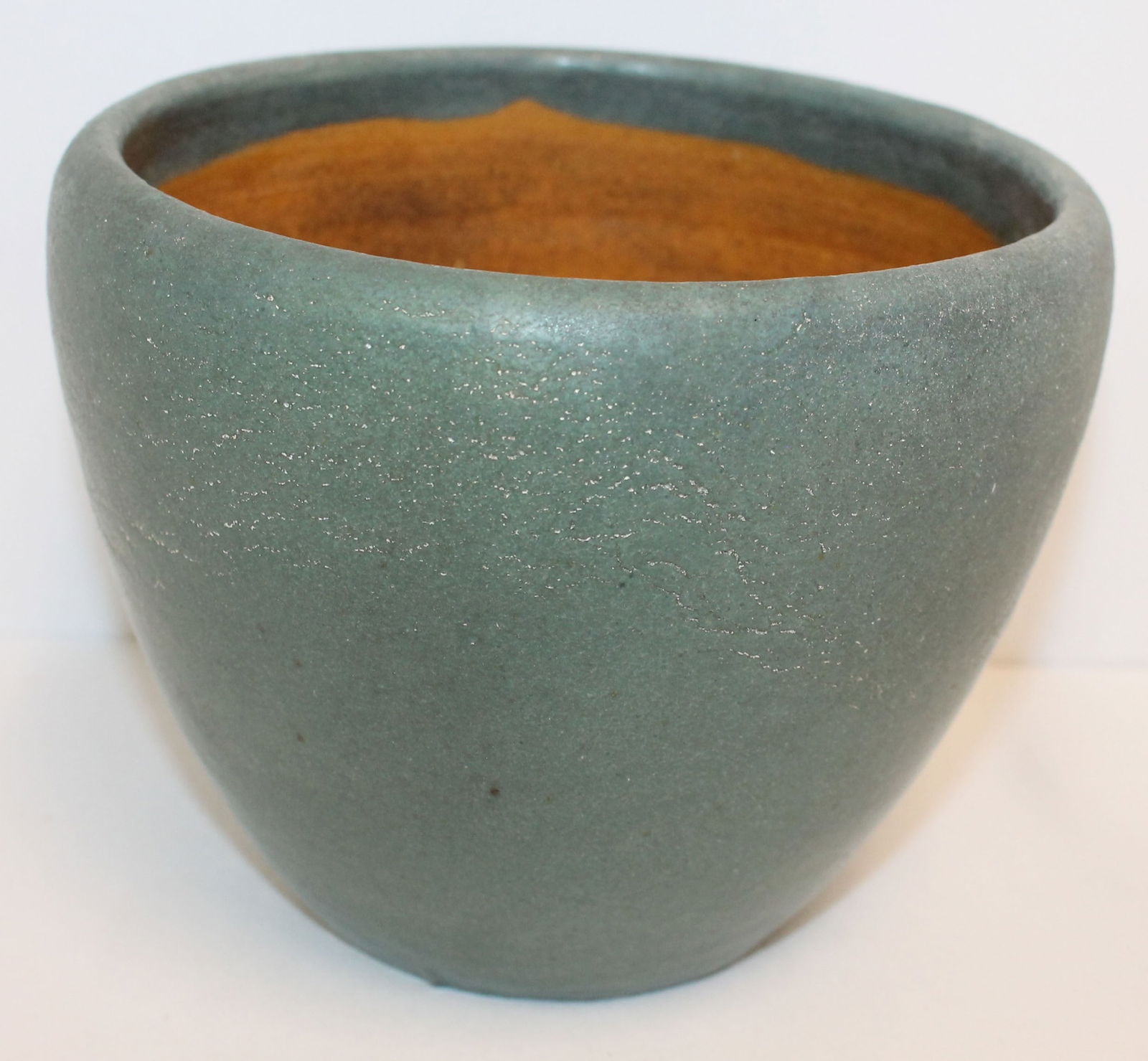 Sgnd Grueby Art Pottery vase - 5" tall x 6 1/4" diam (1 of 5)