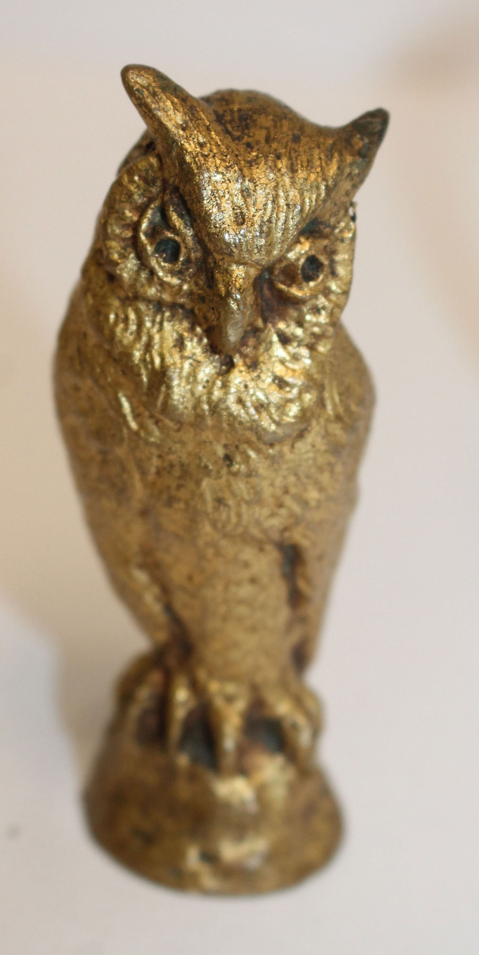 Bronze figural owl in the manner of Tiffany Studios (1 of 4)