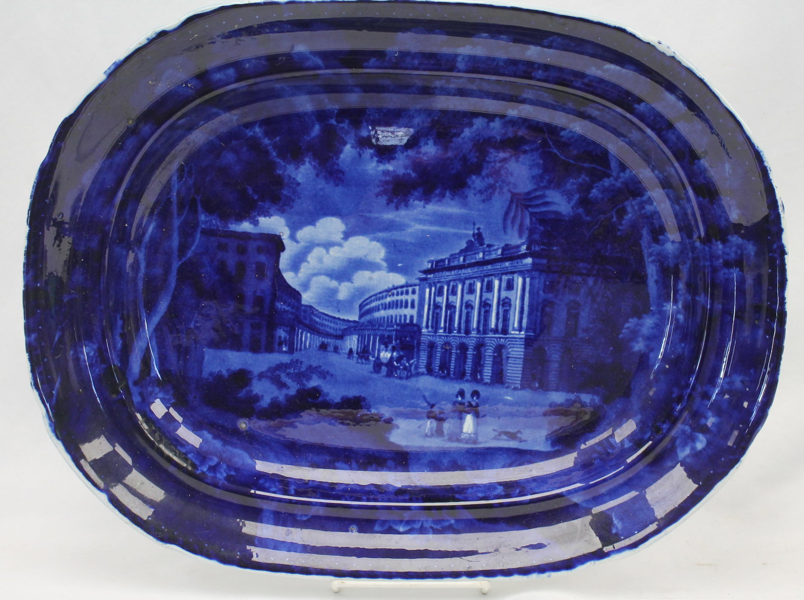 Dark Blue Historical platter "Regents Park" by Adams - 17 1/2" (1 of 5)