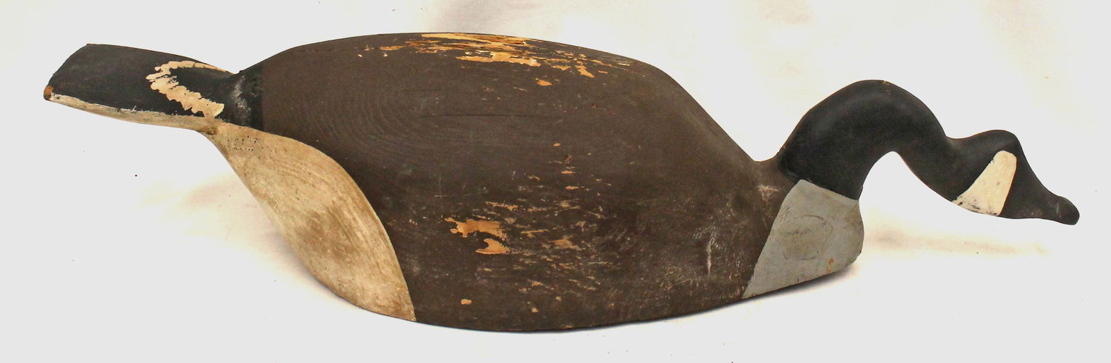 Folk art carved wooden & painted Canada Goose decoy - 30" long x 8" tall (1 of 6)