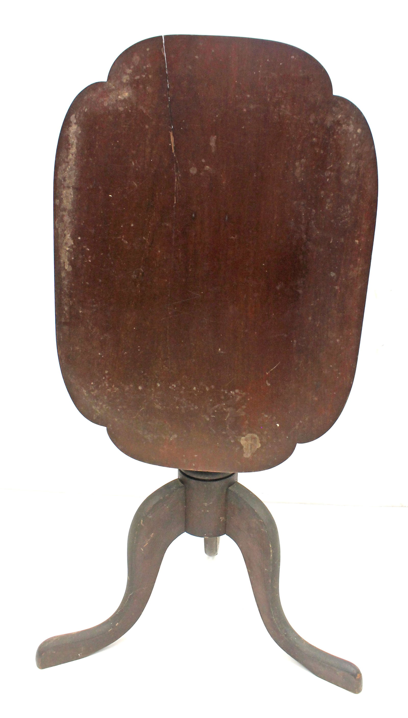 Early 19thC attrib Samuel McIntire Salem, MA carved tilt top candlestand - 27" tall with top down x (1 of 10)