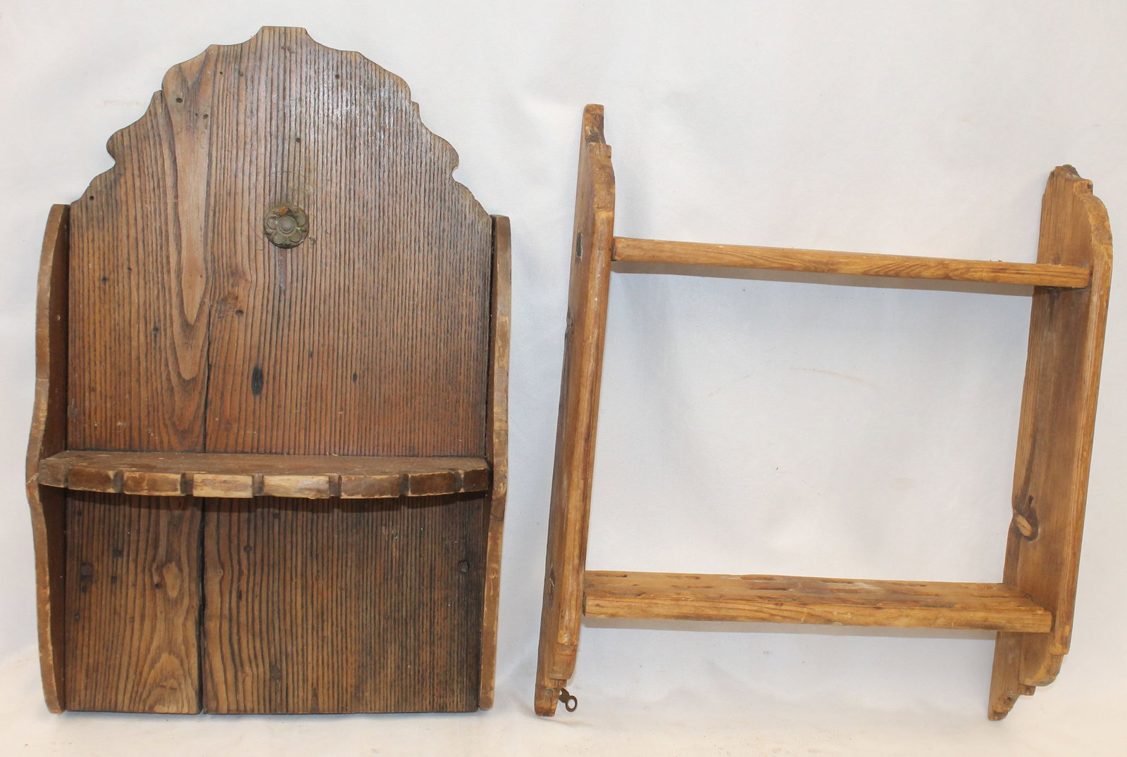 Lot of 2 antique wooden wall hanging spoon racks (1 of 9)