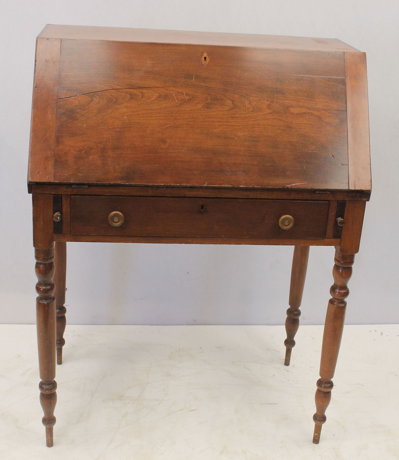 Antique country Sheraton slant front desk - 40 1/2" tall x 30 1/2" wide x 17" deep (1 of 8)