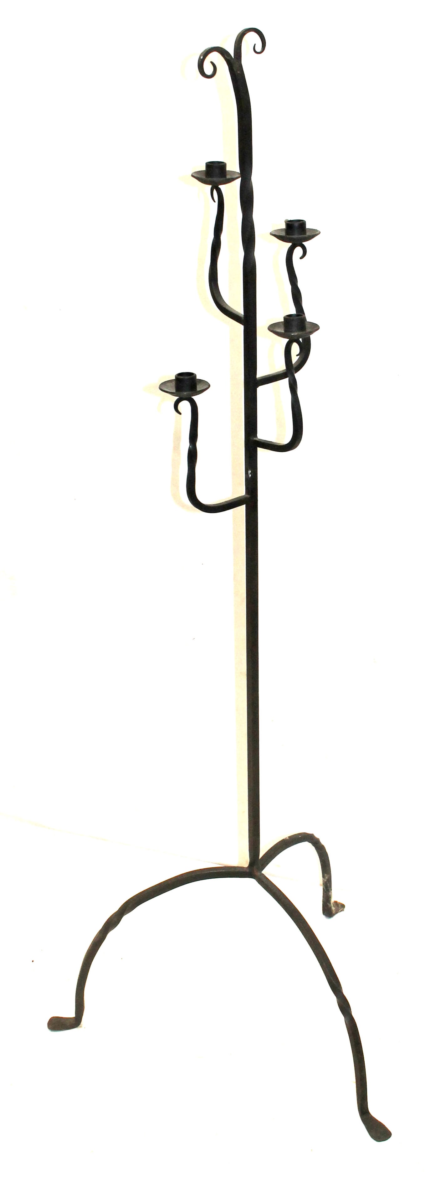 Contemporary antique style floor standing iron candle stand - 56 1/2" tall (1 of 6)