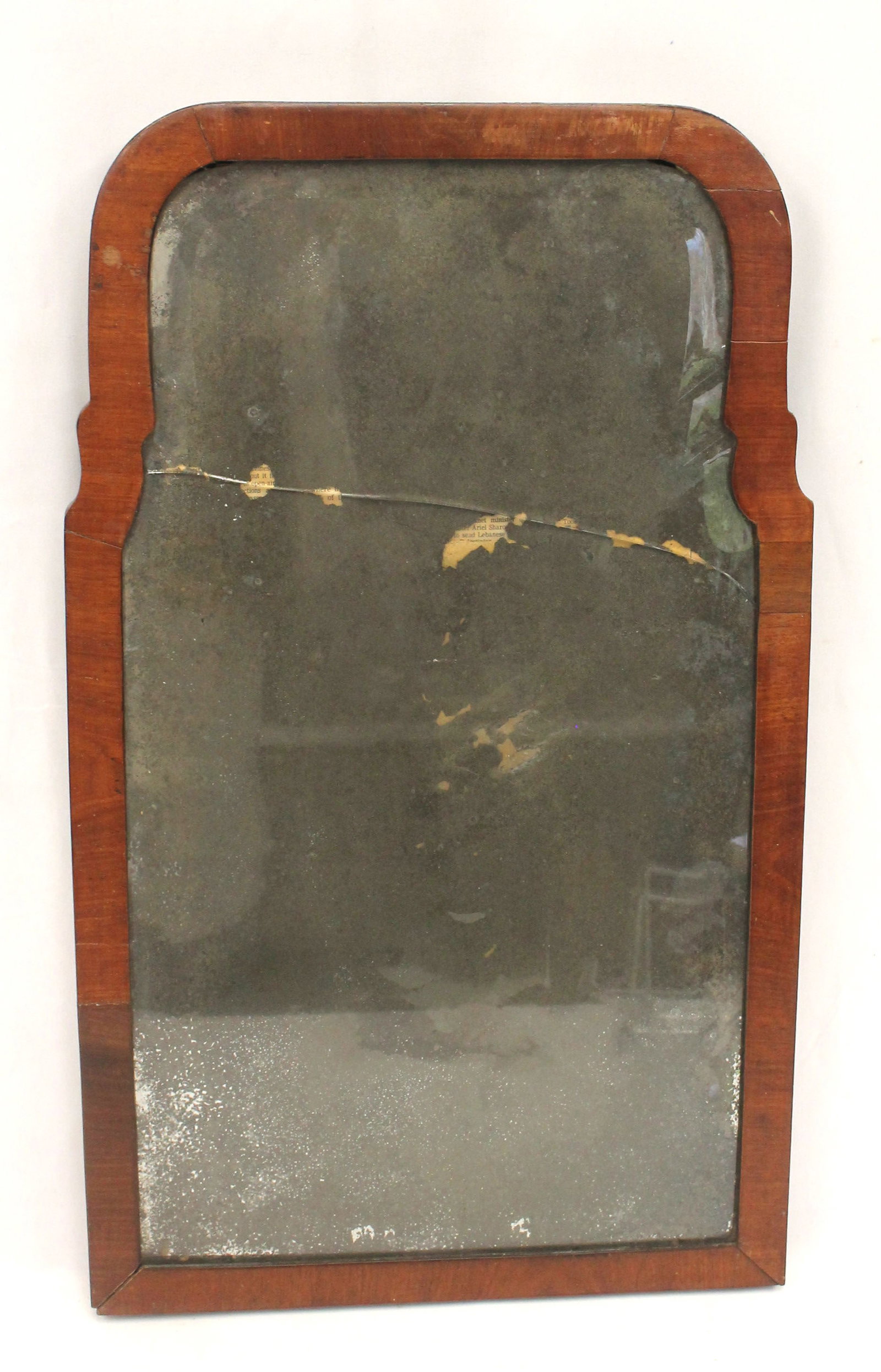 Antique QA mirror w as found early glass - 21 3/4"x13": Antique QA mirror w as found early glass - 21 3/4"x13"
