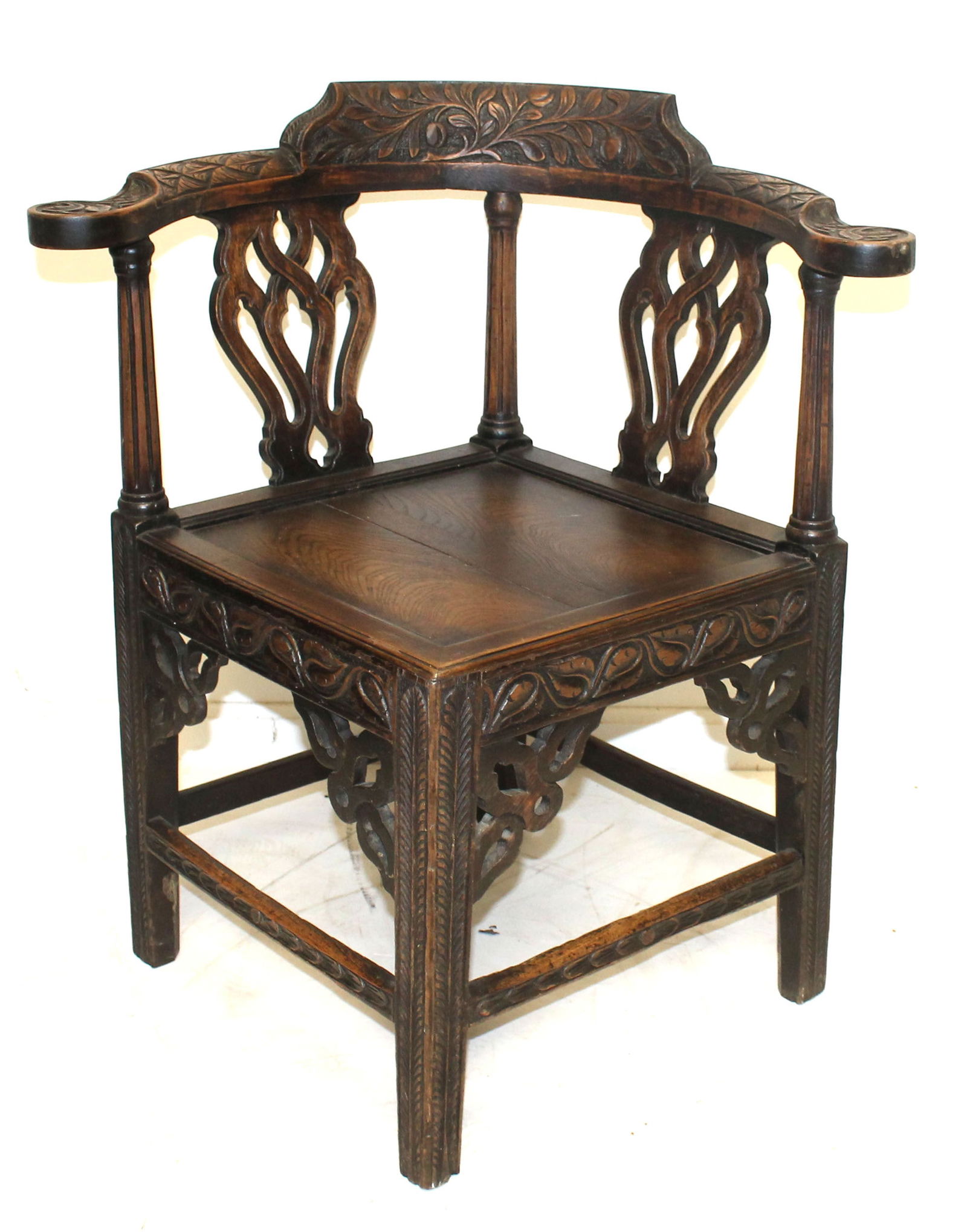 Victorian carved walnut corner chair (1 of 10)