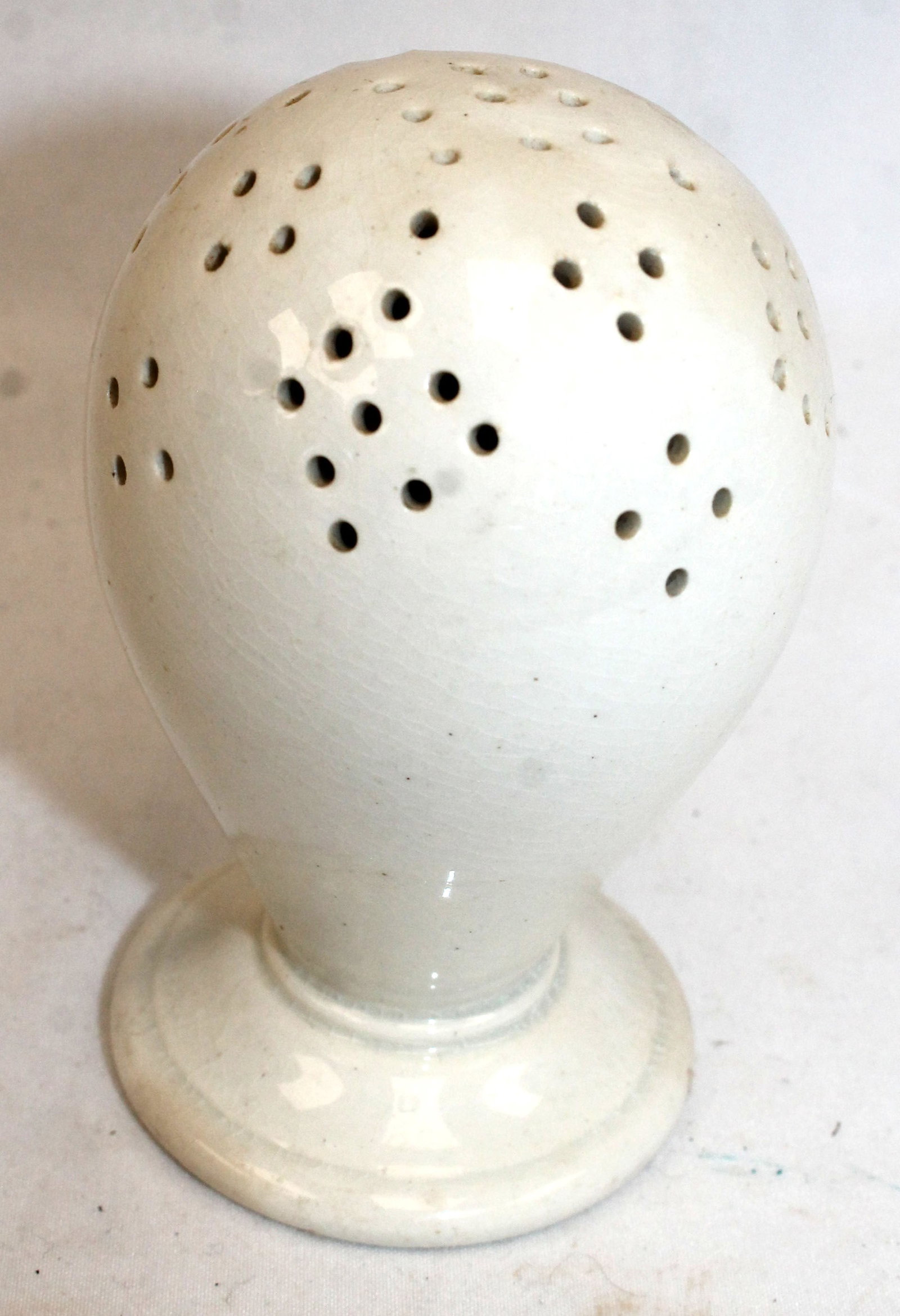 Antique creamware sander - 3 3/4" tall: Antique creamware sander - 3 3/4" tall